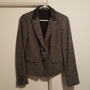 Leather Collar Express Suit Jacket